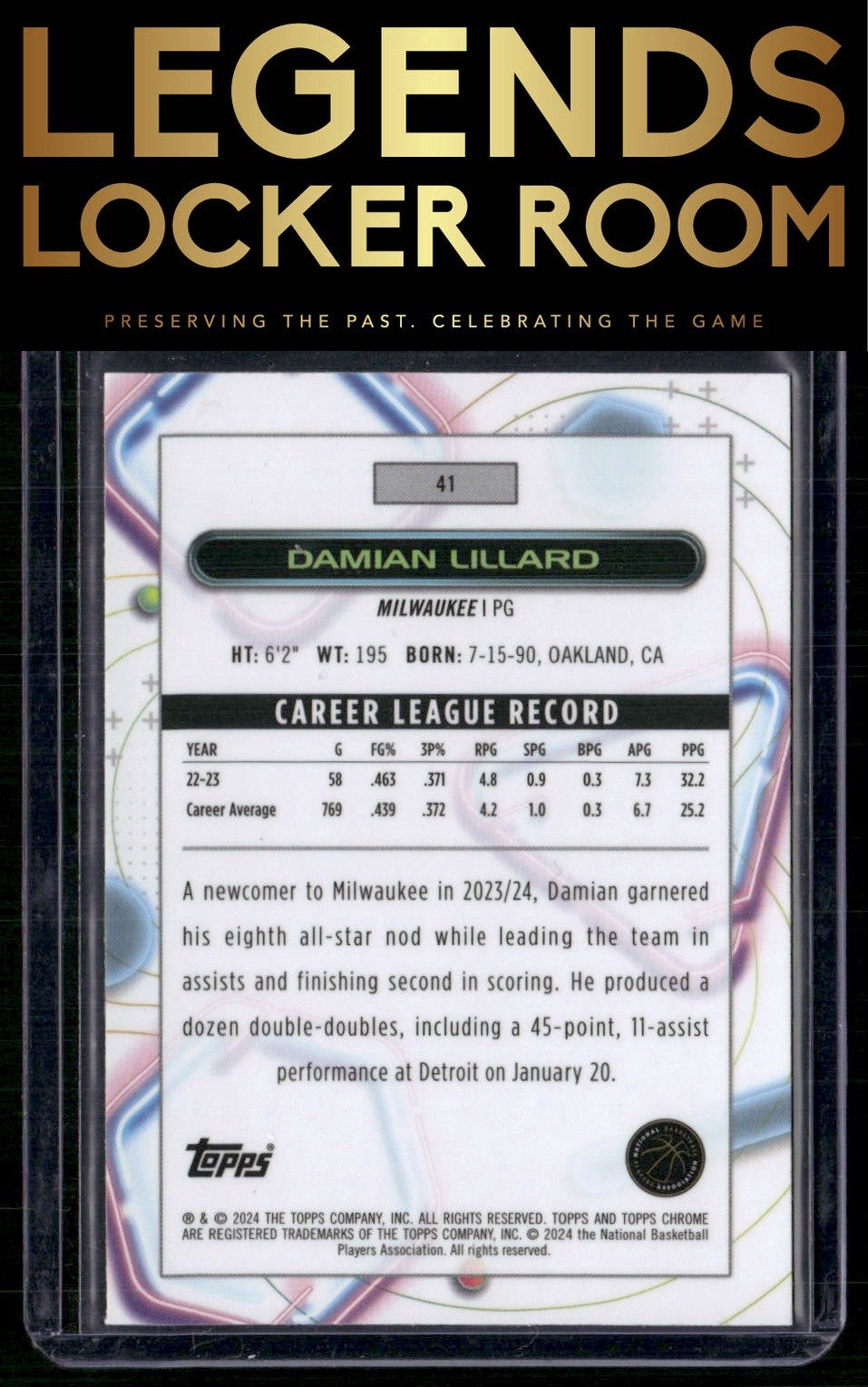 2023-24 Topps Chrome Cosmic #41 Damian Lillard