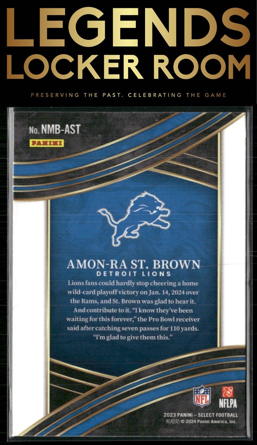 2023 Panini Select #NMB-AST Amon-Ra St. Brown Select Numbers