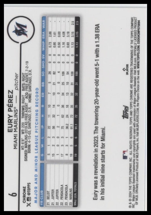 2024 Topps Chrome #6 Eury Pérez