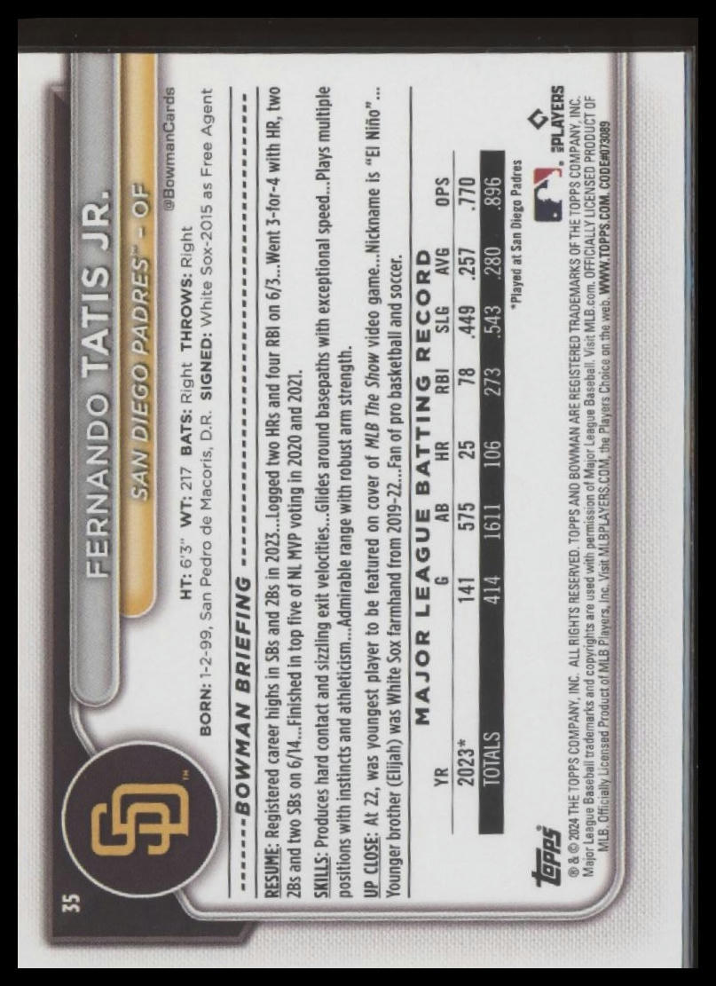 2024 Bowman #35 Fernando Tatis Jr.