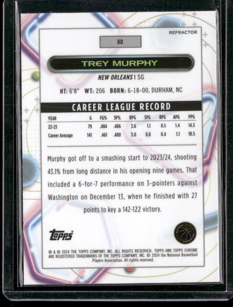 2023-24 Topps Chrome Cosmic #80 Trey Murphy III Refractors
