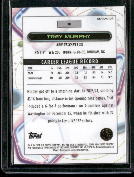 2023-24 Topps Chrome Cosmic #80 Trey Murphy III Refractors