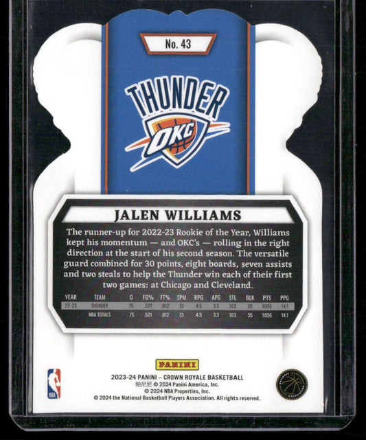 2023-24 Panini Crown Royale #43 Jalen Williams