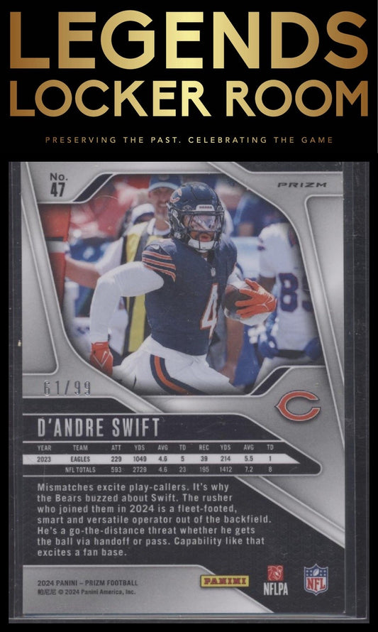 2024 Panini Prizm #47 D'Andre Swift Blue Ice #/99