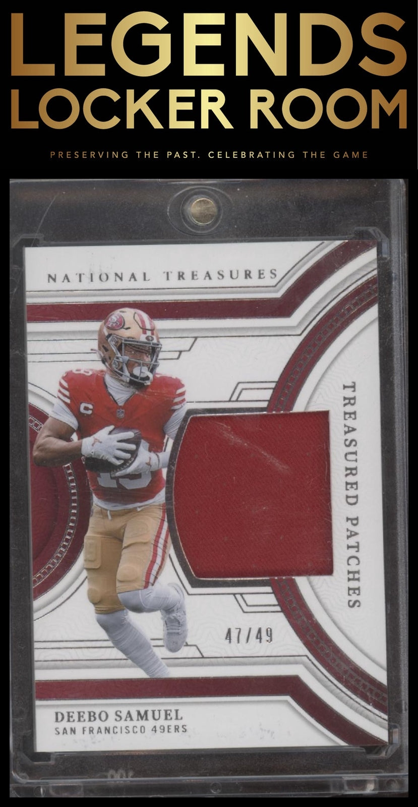 2023 Panini National Treasures #TP-DSA Deebo Samuel Treasured Patches #/49