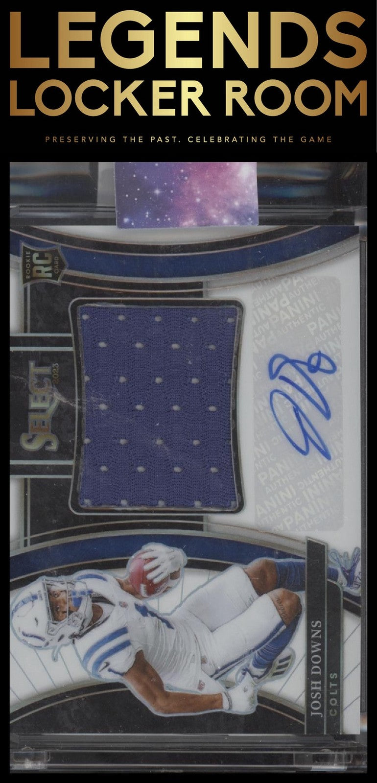 2023 Panini Select Josh Downs Jumbo Rookie Auto Swatches White Prizm /75