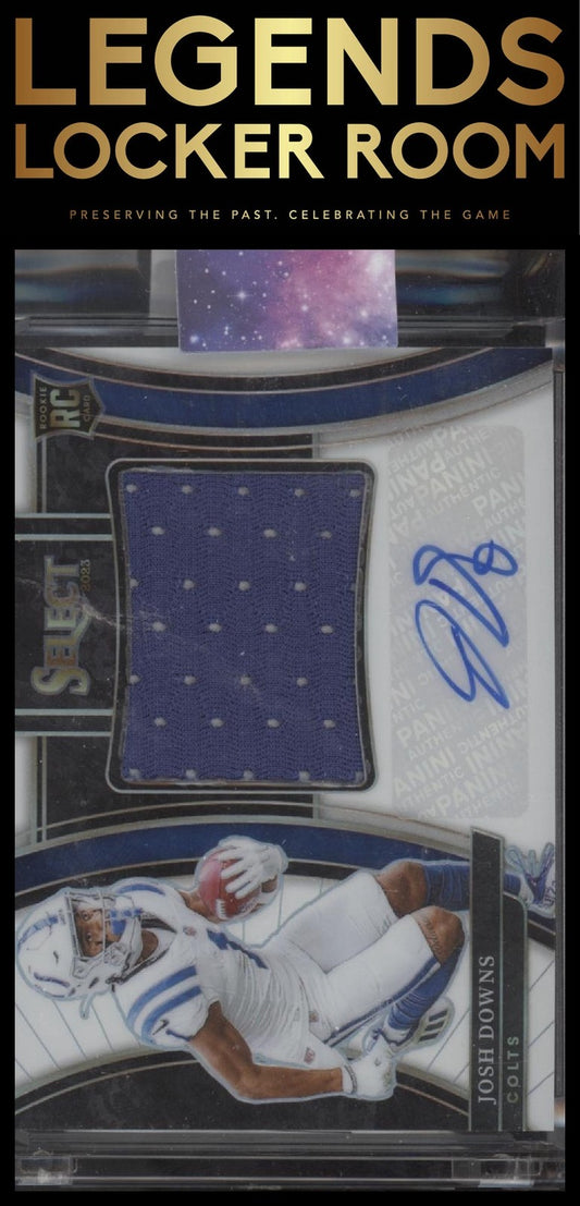 2023 Panini Select Josh Downs Jumbo Rookie Auto Swatches White Prizm /75