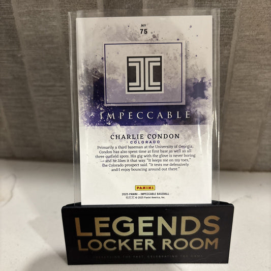 2025 Panini Impeccable Charlie Condon RC /60 Colorado Rockies