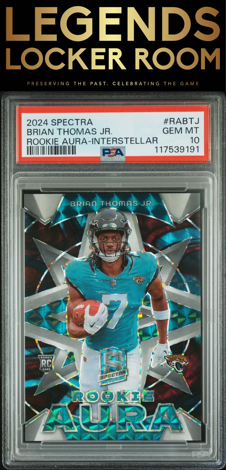 2024 Panini Spectra Rookie Aura Brian Thomas Jr. Interstellar /50 PSA 10