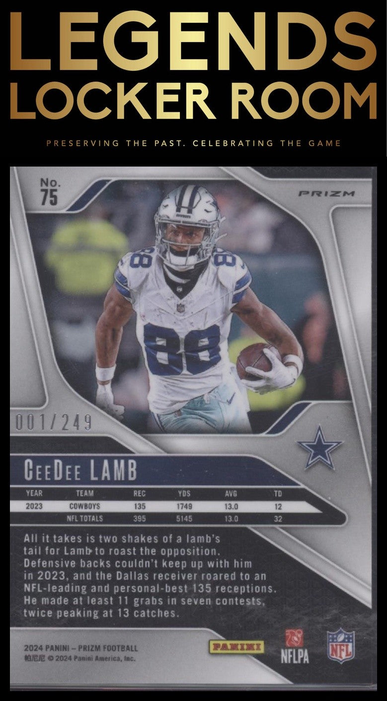 2024 Panini Prizm #75 CeeDee Lamb Orange 001/249 First on Print!