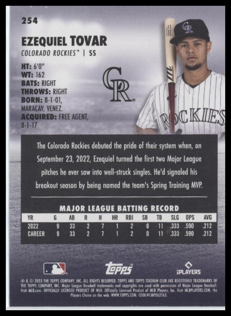 2023 Stadium Club #254 Ezequiel Tovar