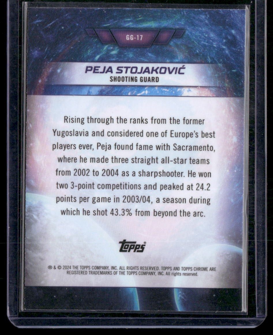 2023-24 Topps Chrome Cosmic #GG-17 Peja Stojaković Galaxy Greats