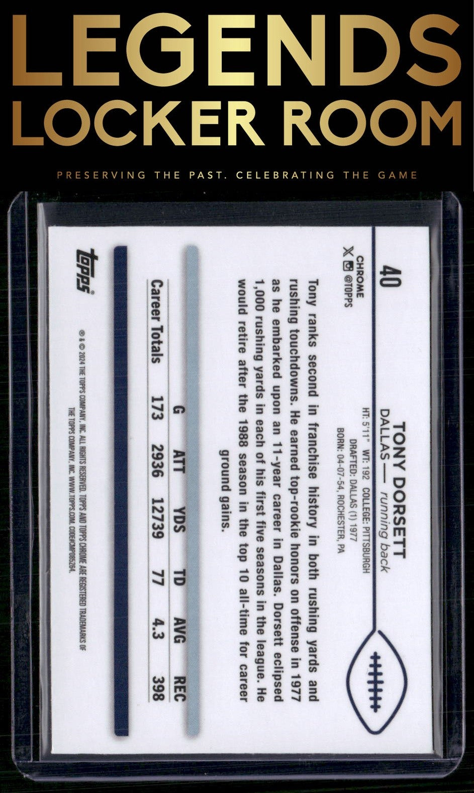 2024 Topps Chrome #40 Tony Dorsett