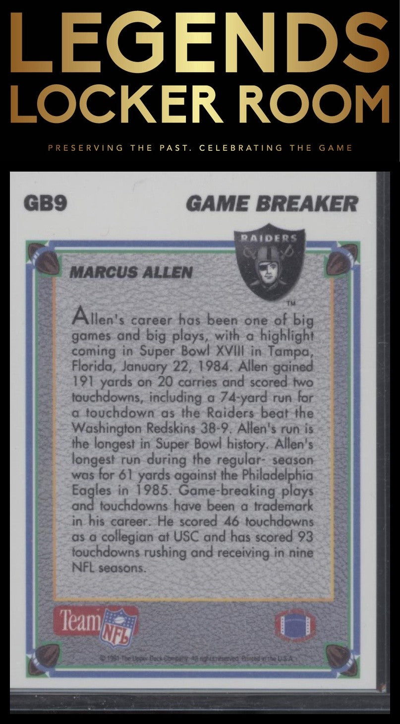 1991 Upper Deck #GB9 Marcus Allen Game Breakers