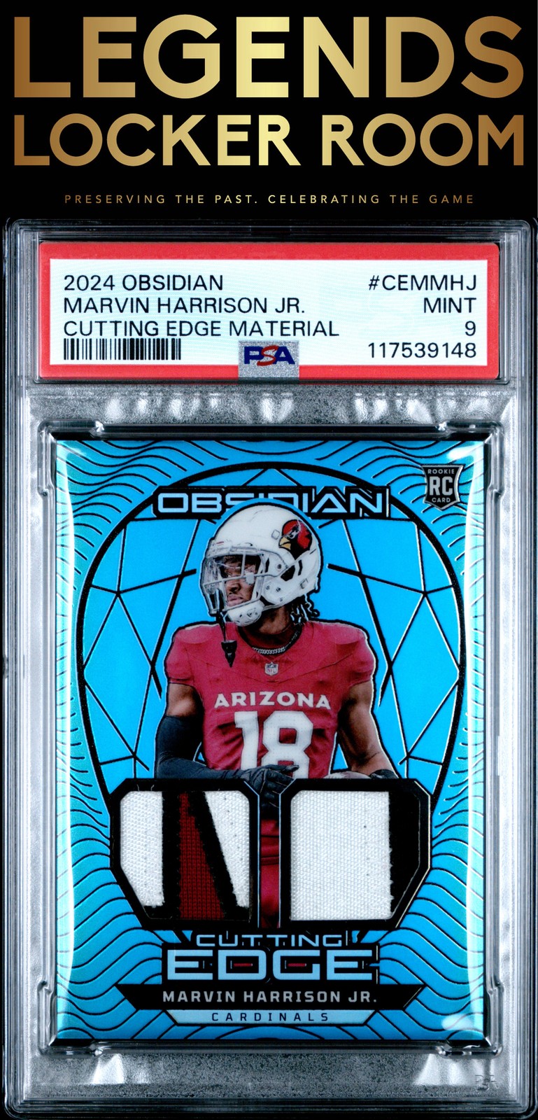 2024 Panini Obsidian Cutting Edge Materials Marvin Harrison Jr. /25 PSA 9