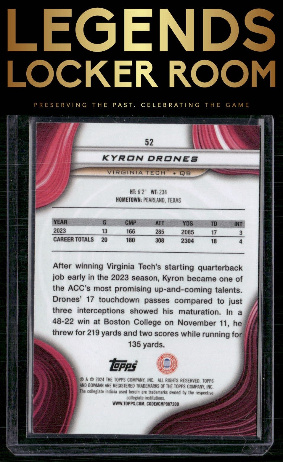 2024 Bowman University Best #52 Kyron Drones Blue Refractor #/149