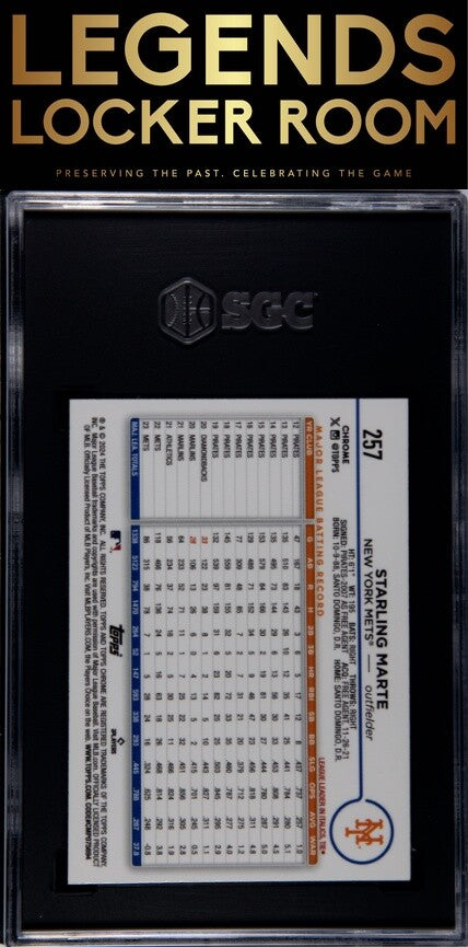 2024 Topps Chrome #257 Starling Marte Pink Ref. SGC 9.5