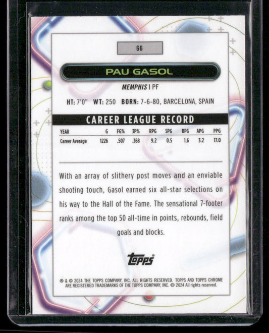2023-24 Topps Chrome Cosmic #66 Pau Gasol Pink Galaxy Refractors