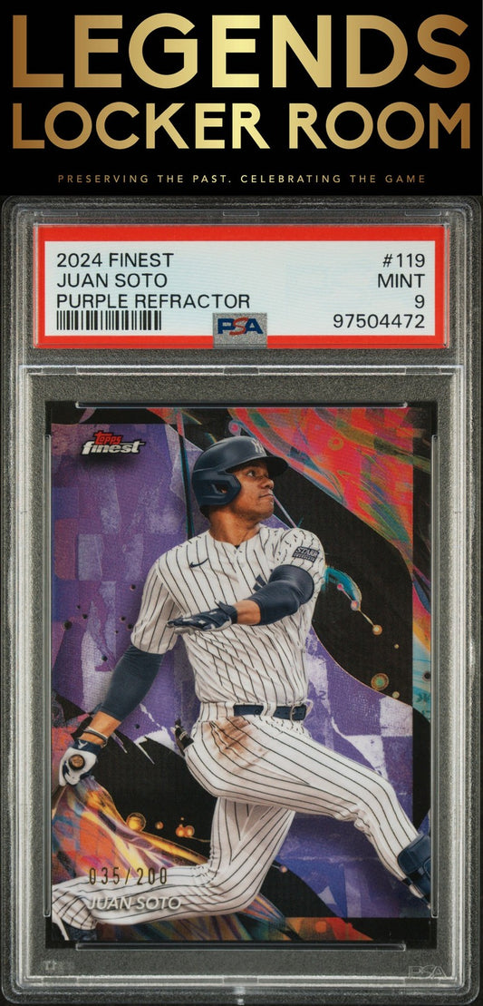 2024 Topps Finest #119 Juan Soto Purple Refractor PSA 9