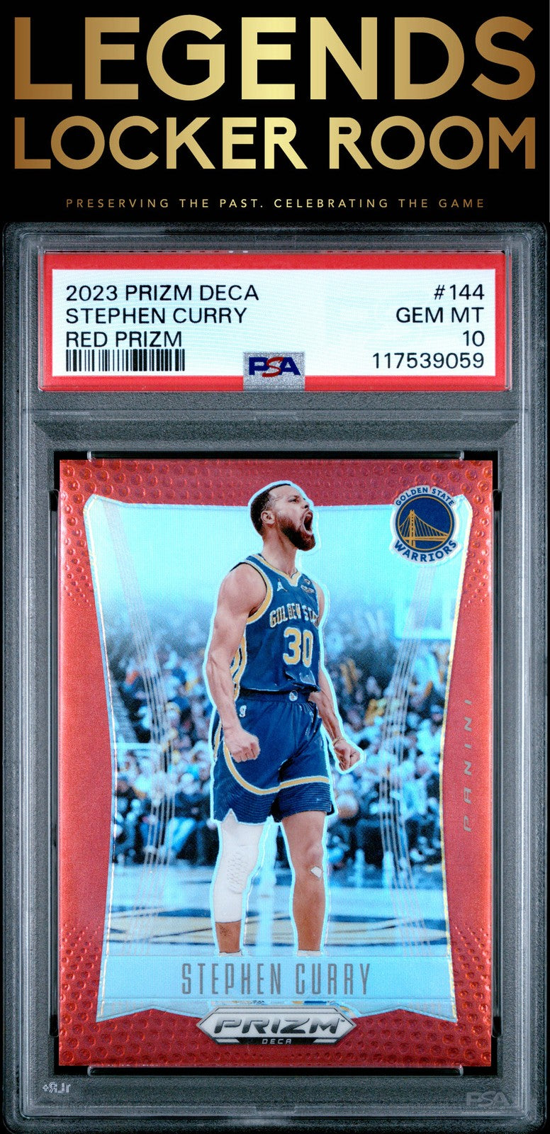 2023 Panini Prizm Deca #144 Stephen Curry Red Prizm PSA 10
