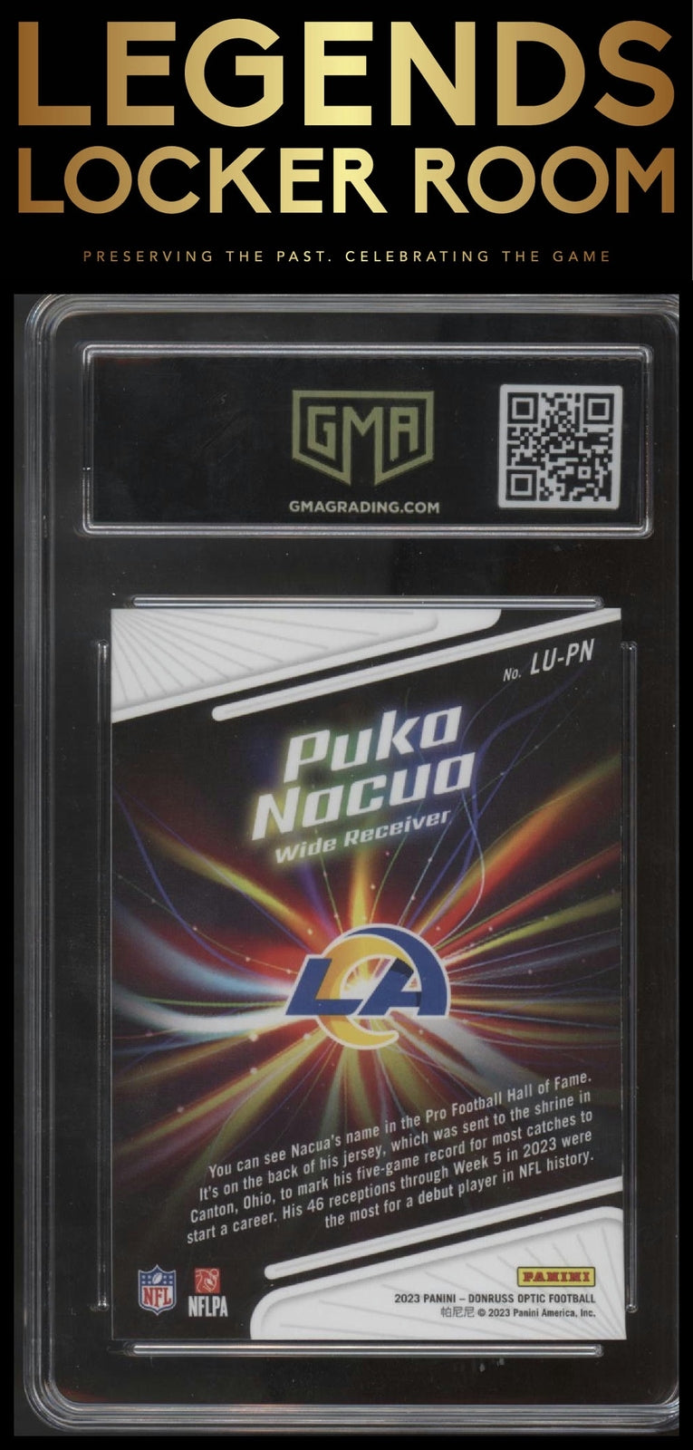 2023 Donruss Optic #LU-PN Puka Nacua Light It Up! GMA 10