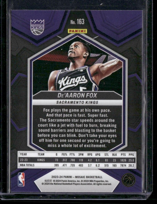 2023-24 Panini Mosaic #163 De'Aaron Fox