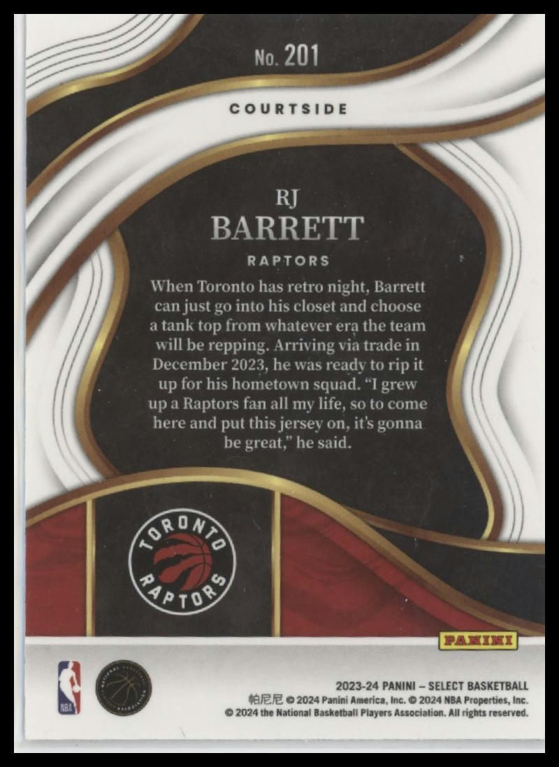 2023-24 Panini Select #201 RJ Barrett Blue (Retail Base)