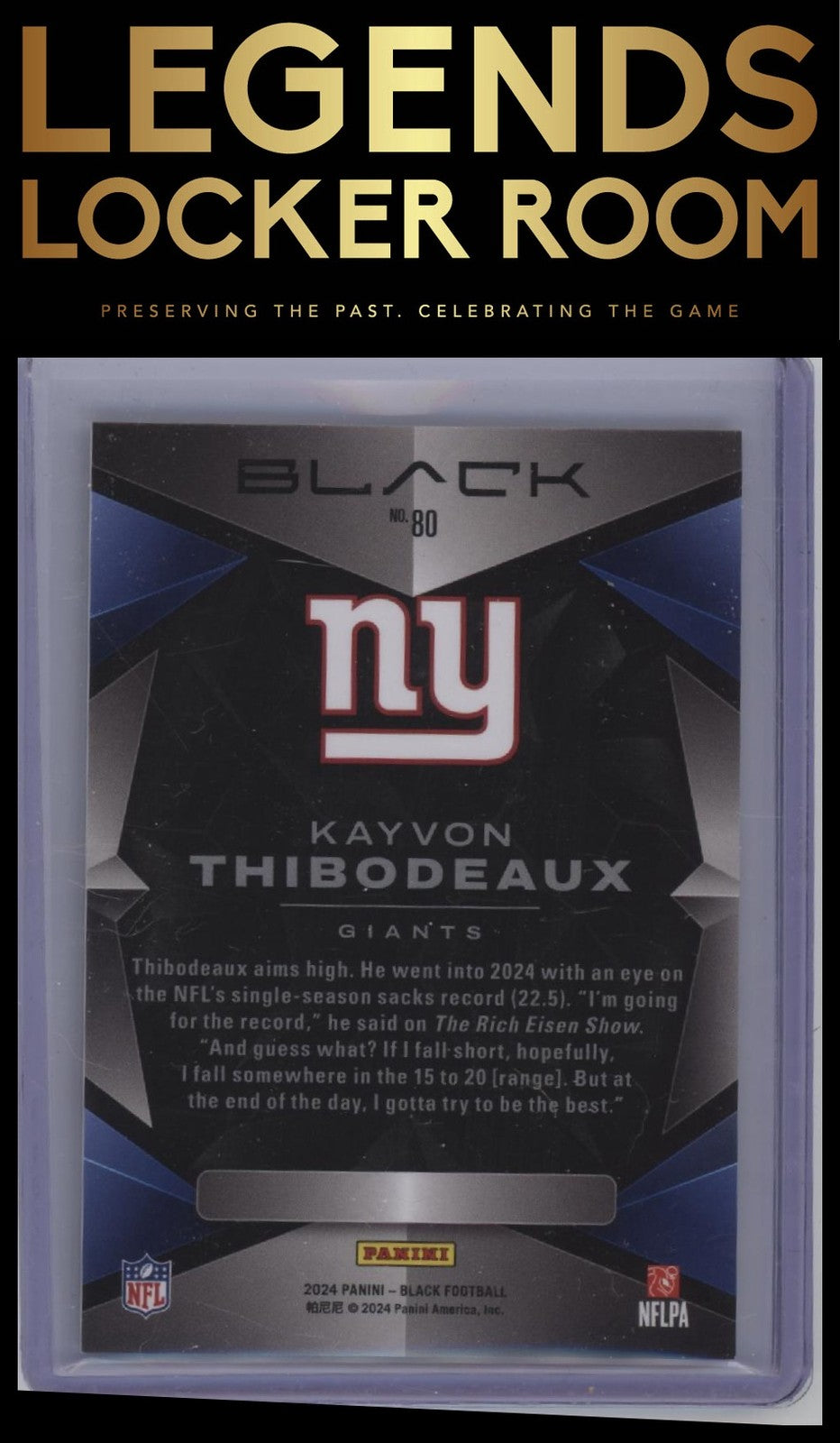 2024 Panini Black #80 Kayvon Thibodeaux Citrine #/25