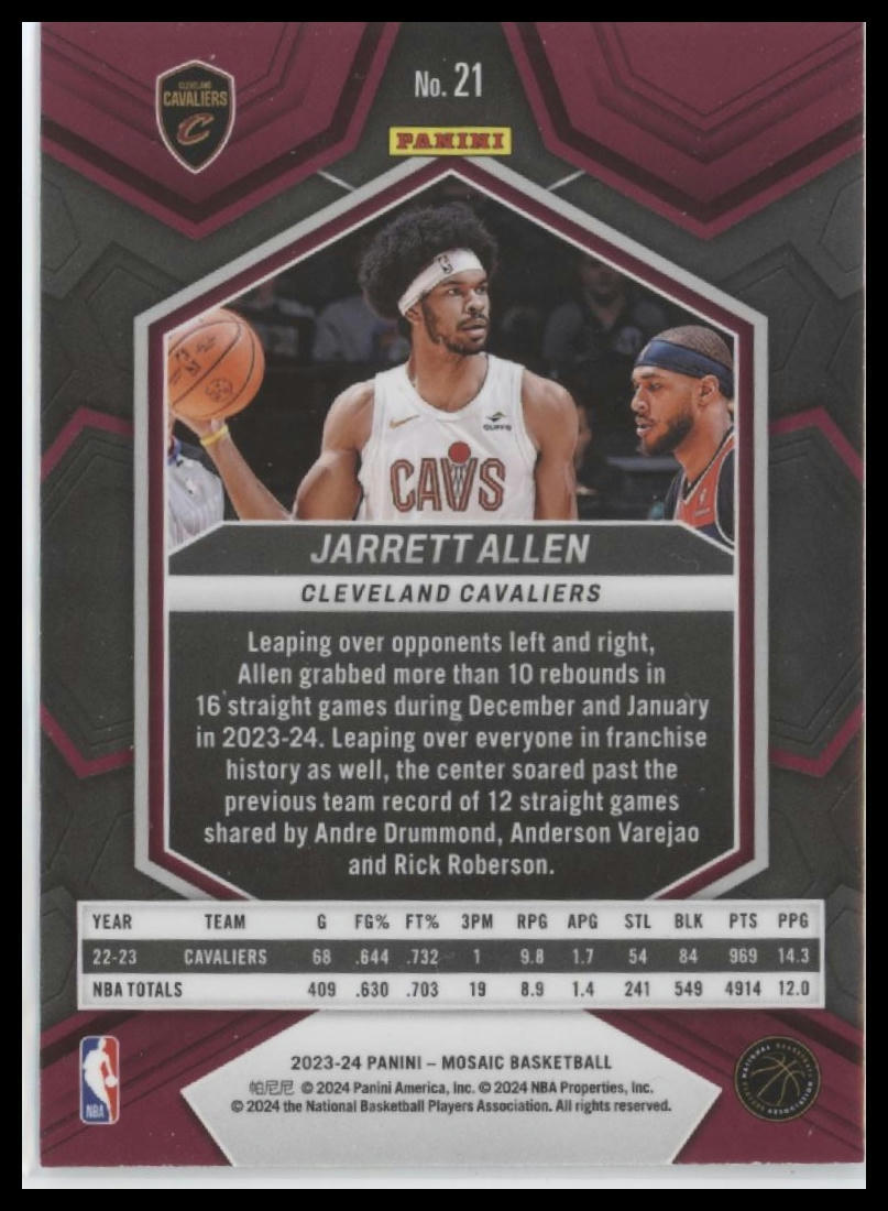 2023-24 Panini Mosaic #21 Jarrett Allen