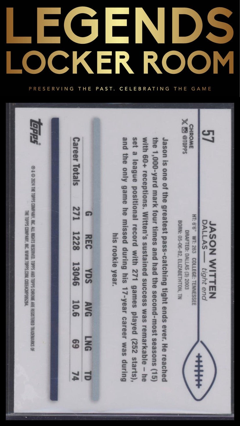 2024 Topps Chrome #57 Jason Witten Green Geometric Refractor #/99