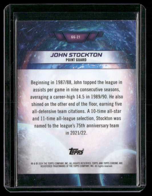 2023-24 Topps Chrome Cosmic #GG-21 John Stockton Galaxy Greats