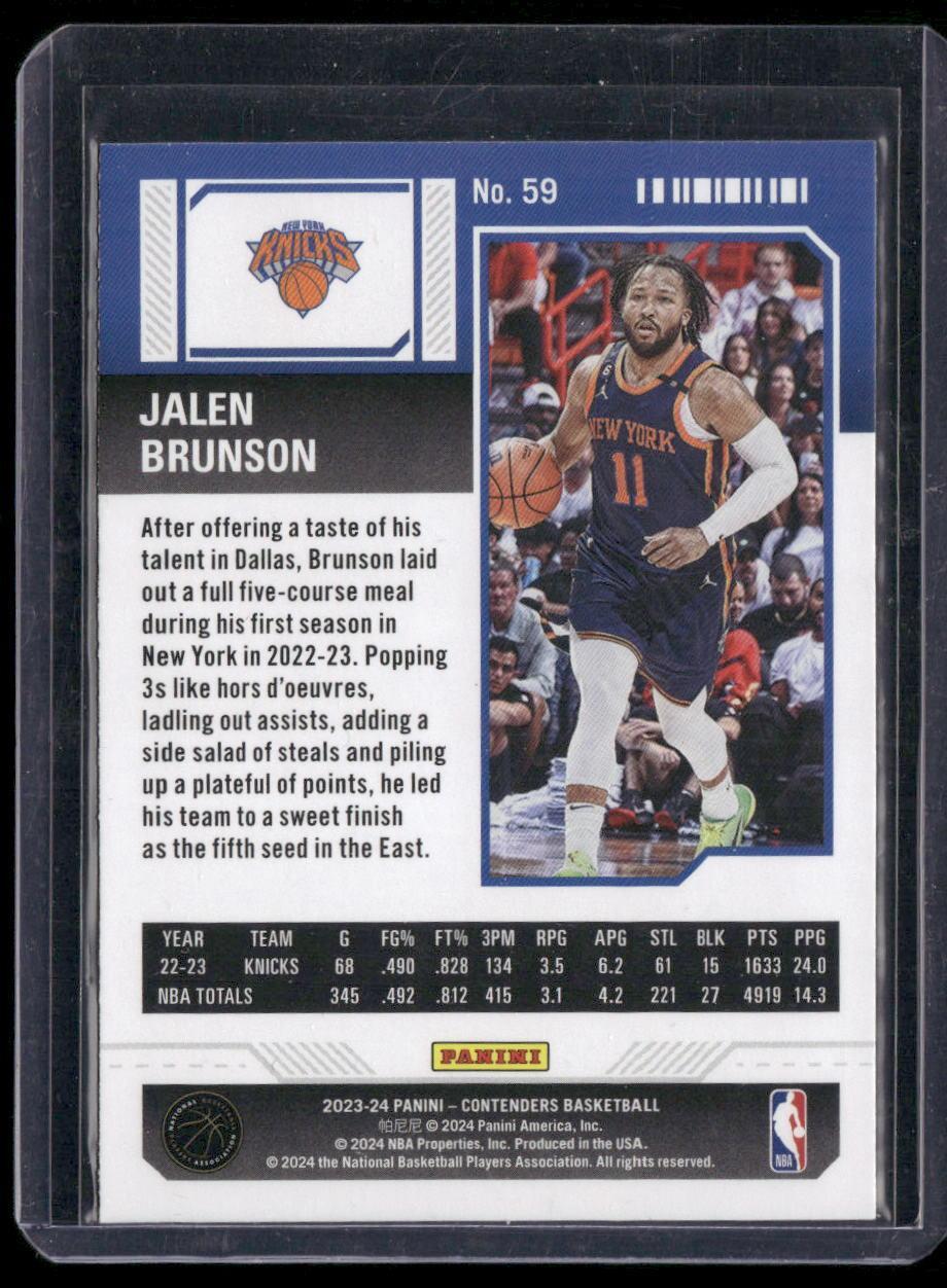 2023-24 Panini Contenders #59 Jalen Brunson Season Ticket Retail