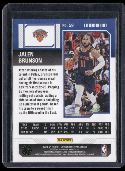 2023-24 Panini Contenders #59 Jalen Brunson Season Ticket Retail