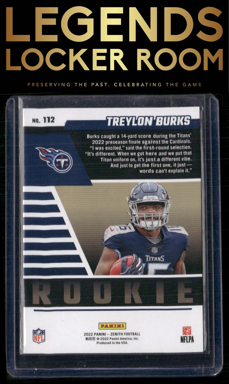 2022 Zenith #112 Treylon Burks Red Zone