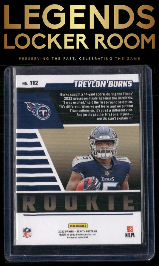 2022 Zenith #112 Treylon Burks Red Zone