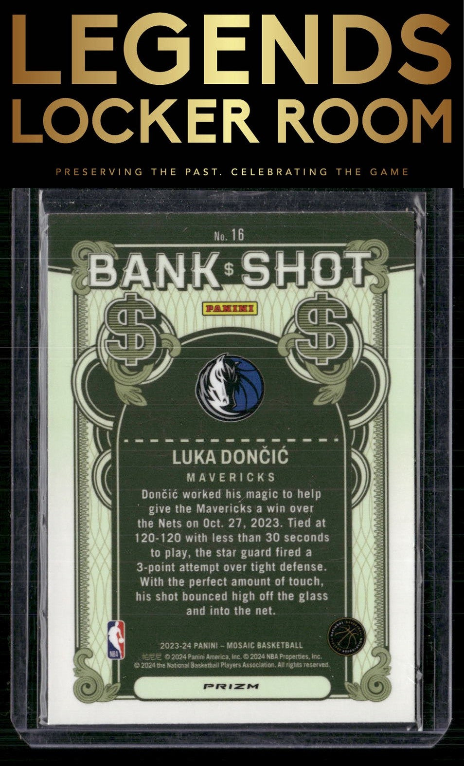 2023-24 Panini Mosaic #16 Luka Doncic Bank Shot Mosaic Prizm