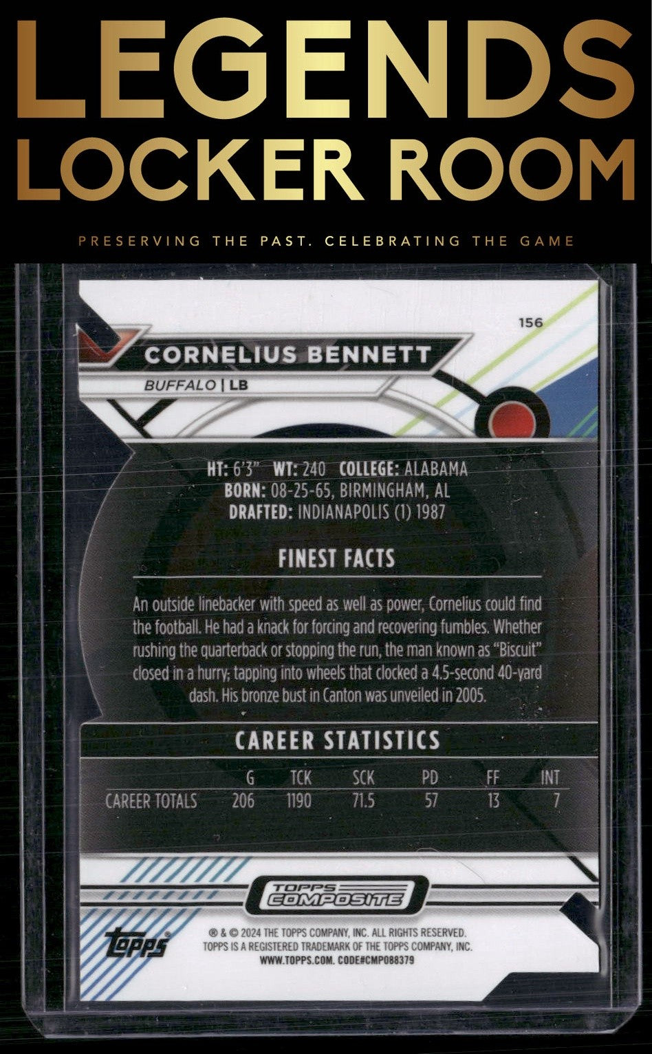 2023 Topps Composite #156 Cornelius Bennett Finest Die Cut