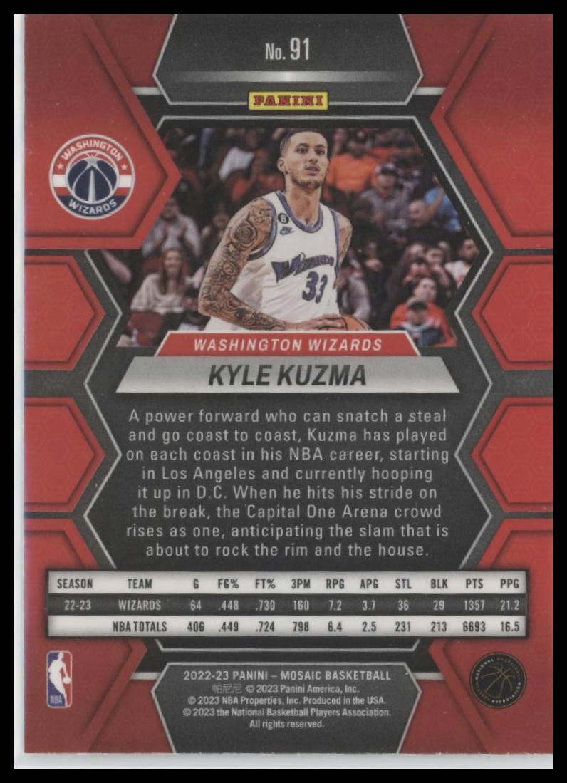 2022-23 Panini Mosaic #91 Kyle Kuzma