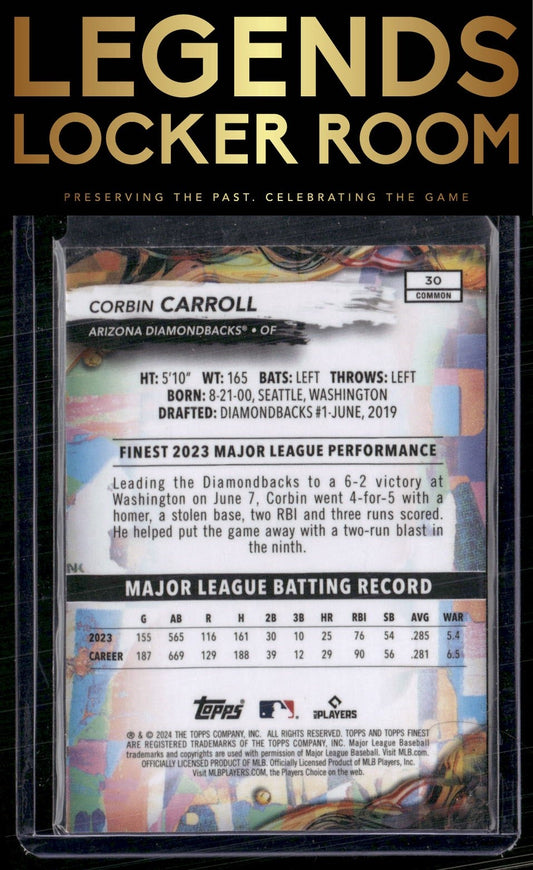 2024 Finest #30 Corbin Carroll Checkerboard Refractors
