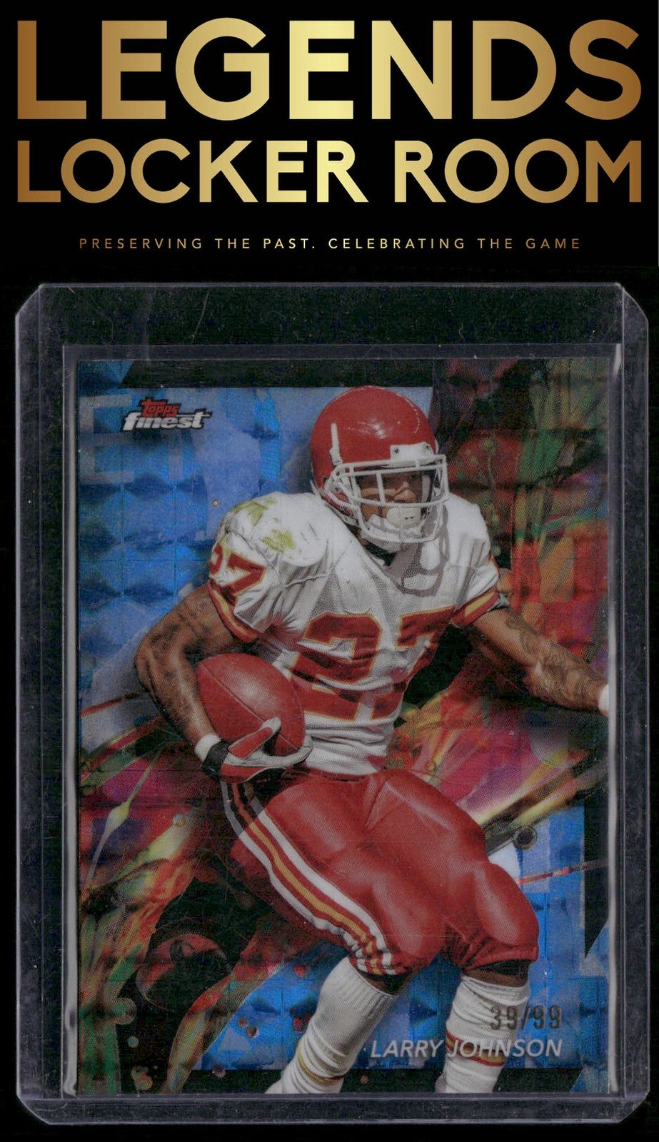 2024 Finest #40 Larry Johnson Blue Checkerboard Refractor #/99