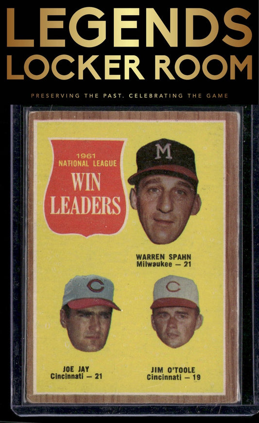 1961 National League Win Leaders Spahn/Jay /O'Toole