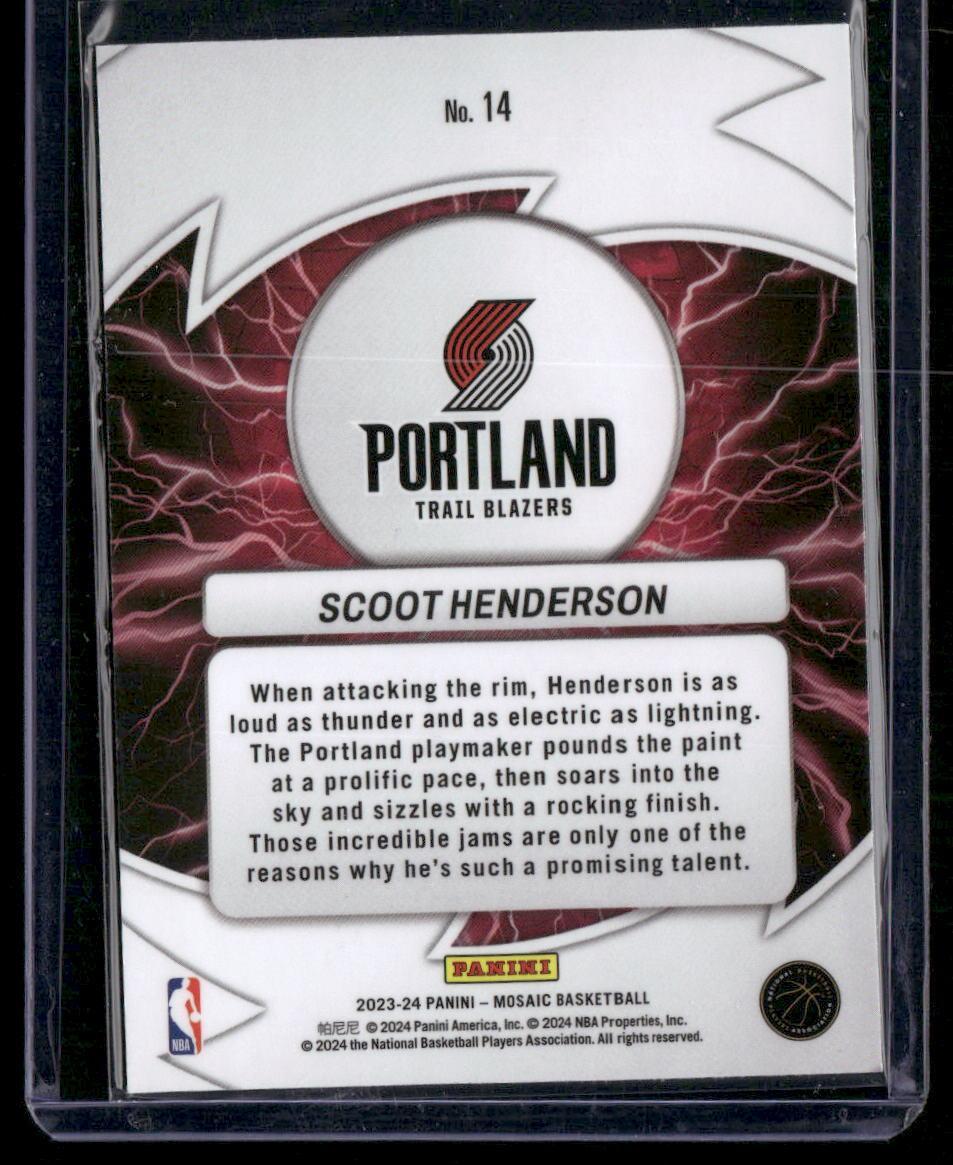2023-24 Panini Mosaic #14 Scoot Henderson Thunder Road