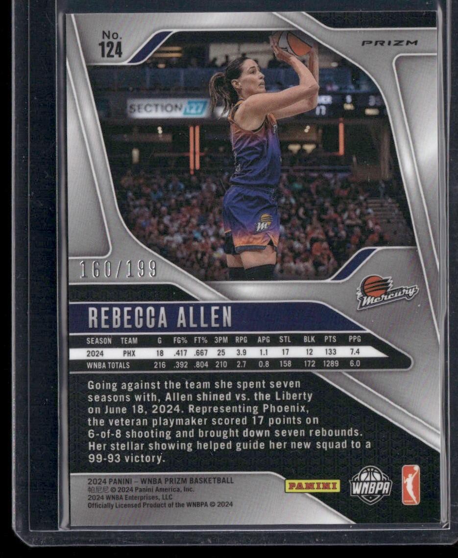 2024 Panini Prizm WNBA #124 Rebecca Allen Blue Prizms #/199