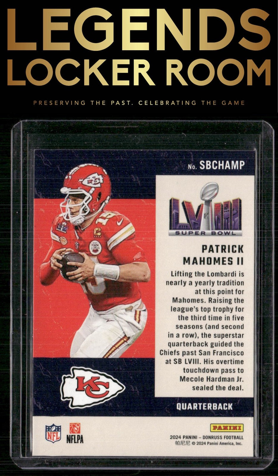 2024 Donruss #SBCHAMP Patrick Mahomes II Road to the Super Bowl Championship