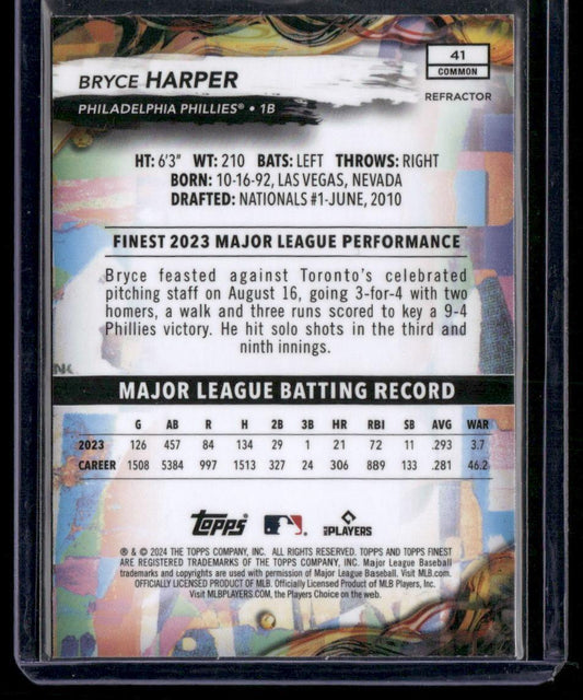 2024 Finest #41 Bryce Harper Refractors