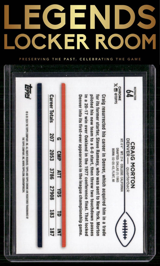 2024 Topps Chrome #64 Craig Morton Refractor