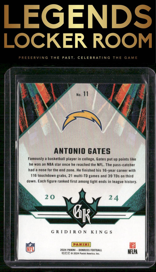 2024 Donruss #11 Antonio Gates All-Time Gridiron Kings