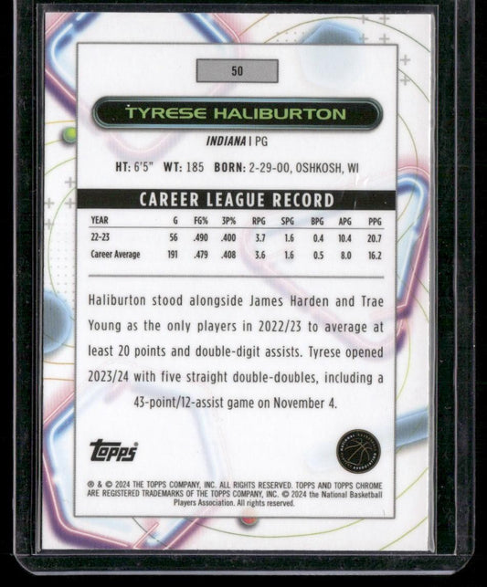 2023-24 Topps Chrome Cosmic #50 Tyrese Haliburton