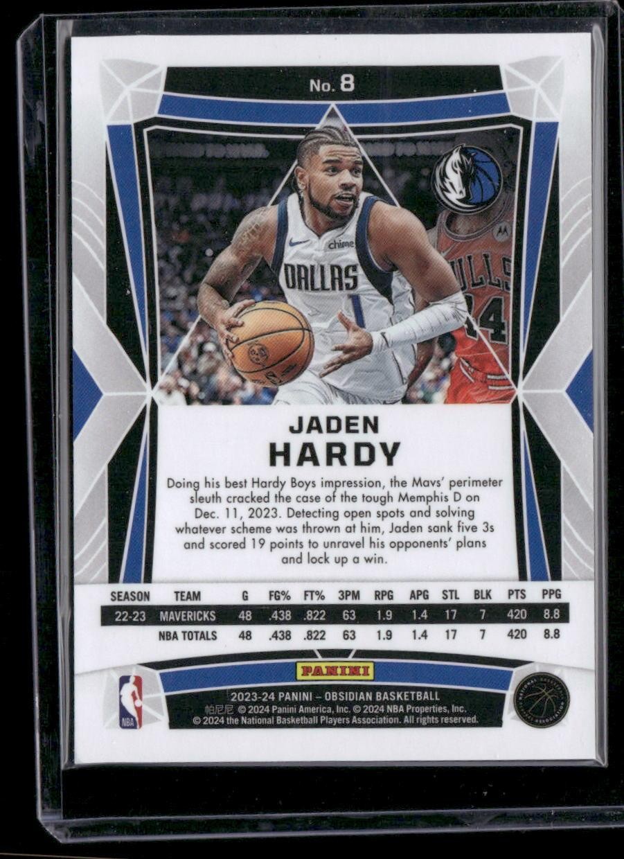 2023-24 Panini Obsidian #8 Jaden Hardy