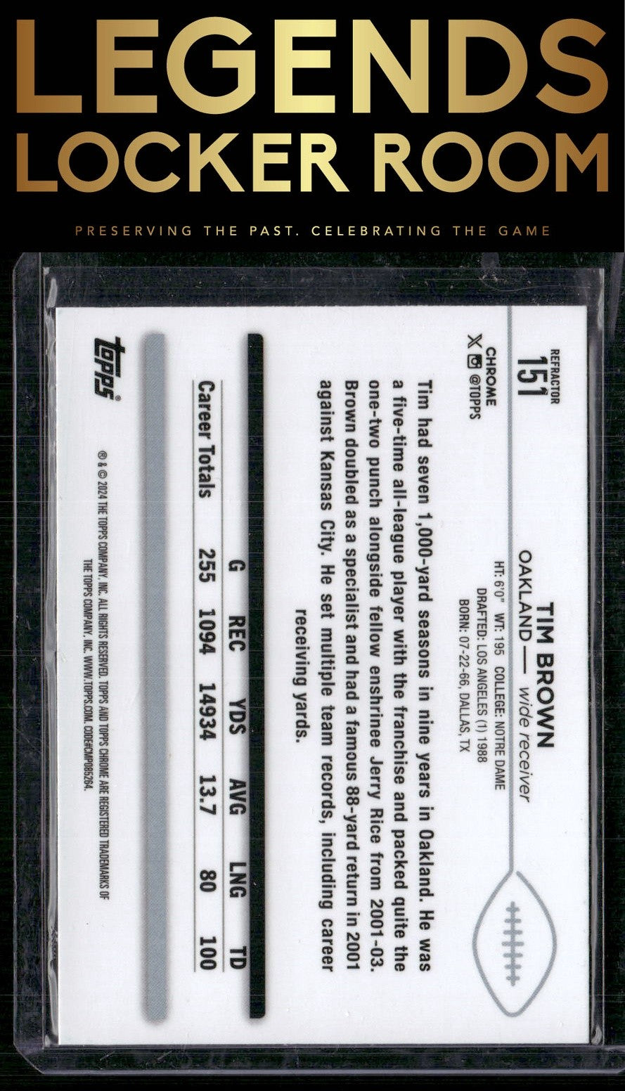 2024 Topps Chrome #151 Tim Brown Refractor